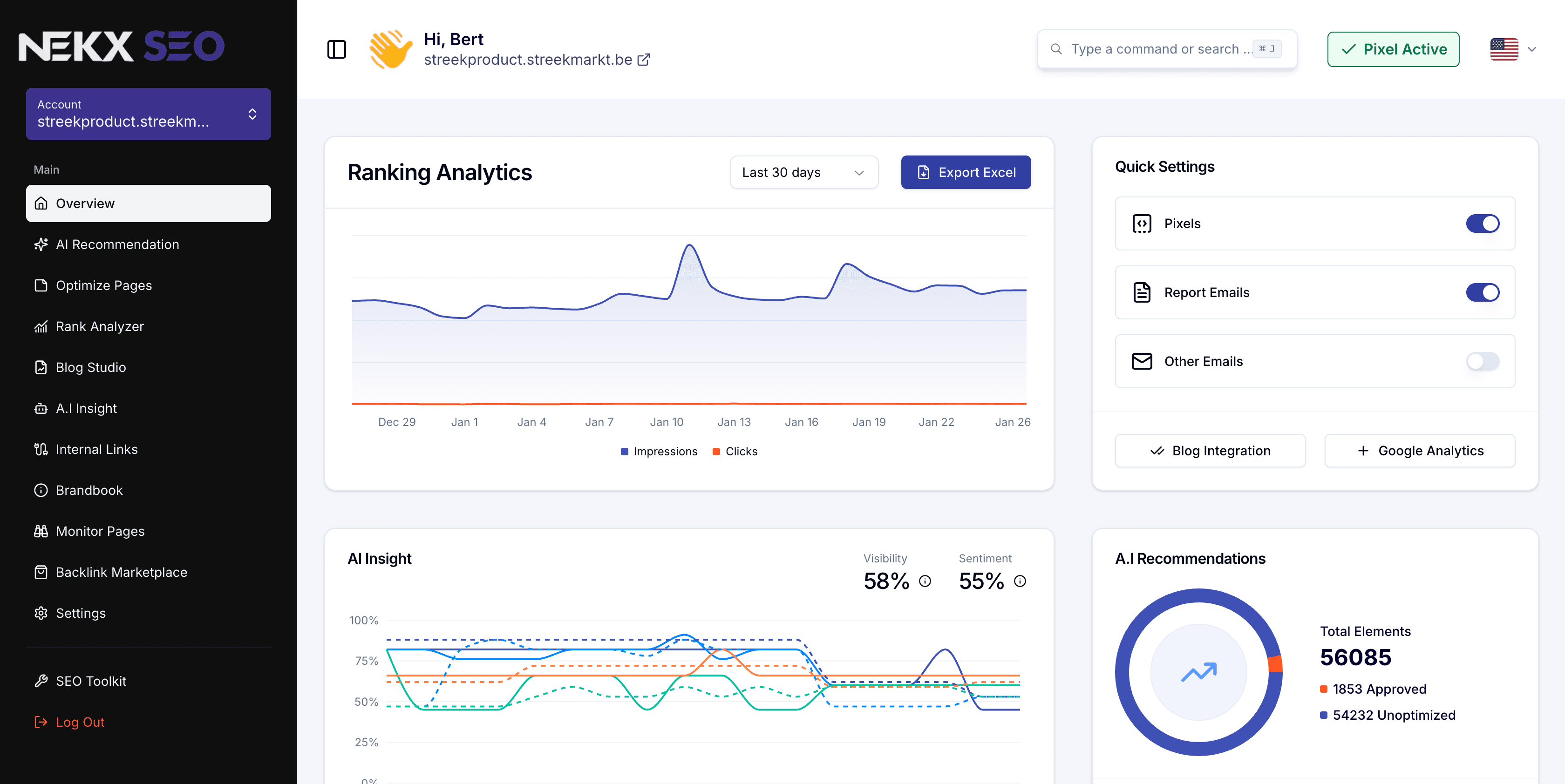 SEO Analysis Dashboard Preview